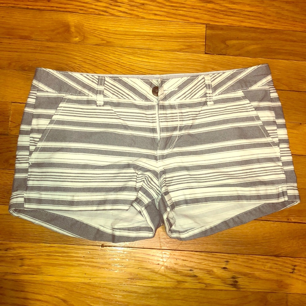 Gray and white stripes short